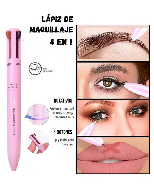 LÁPIZ DE MAQUILLAJE 4 EN 1 – Delinea, da forma y brilla con un solo producto