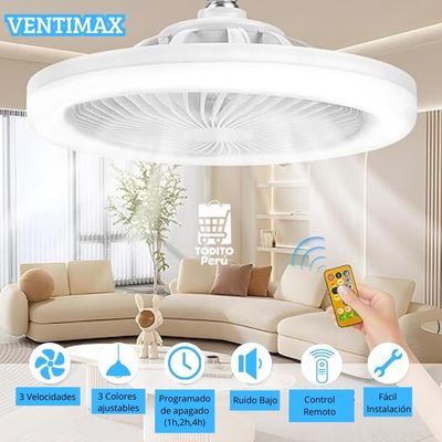 VENTIMAX - Ventilador inteligente con luz, control remoto y aromatizante
